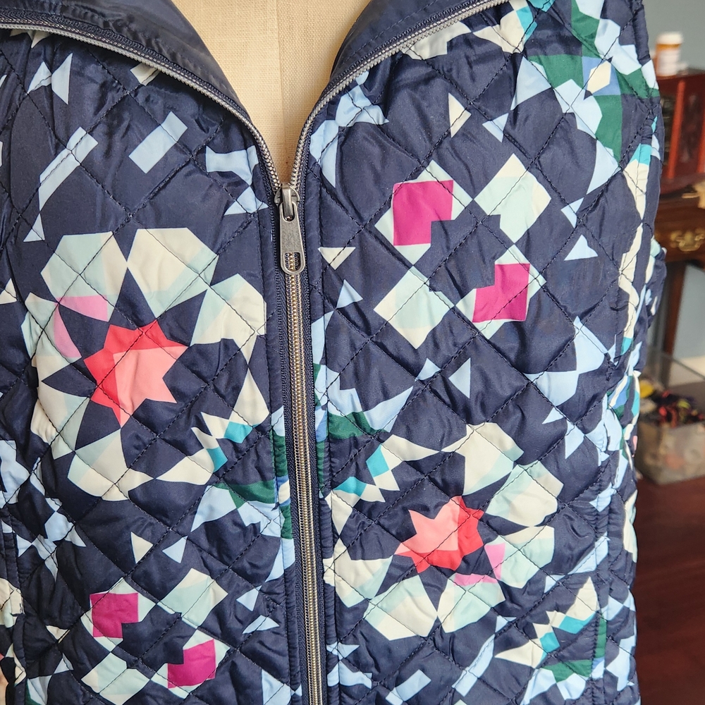 Quilted Vest with Geometric Pattern
